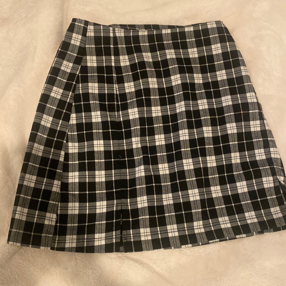 Brandy Melville/ John Galt Checker Black and White Print Skirt